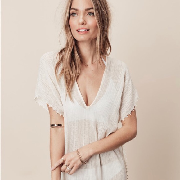 LOVE STITCH NATURAL COVER UP MAXI DRESS - Picture 5 of 6